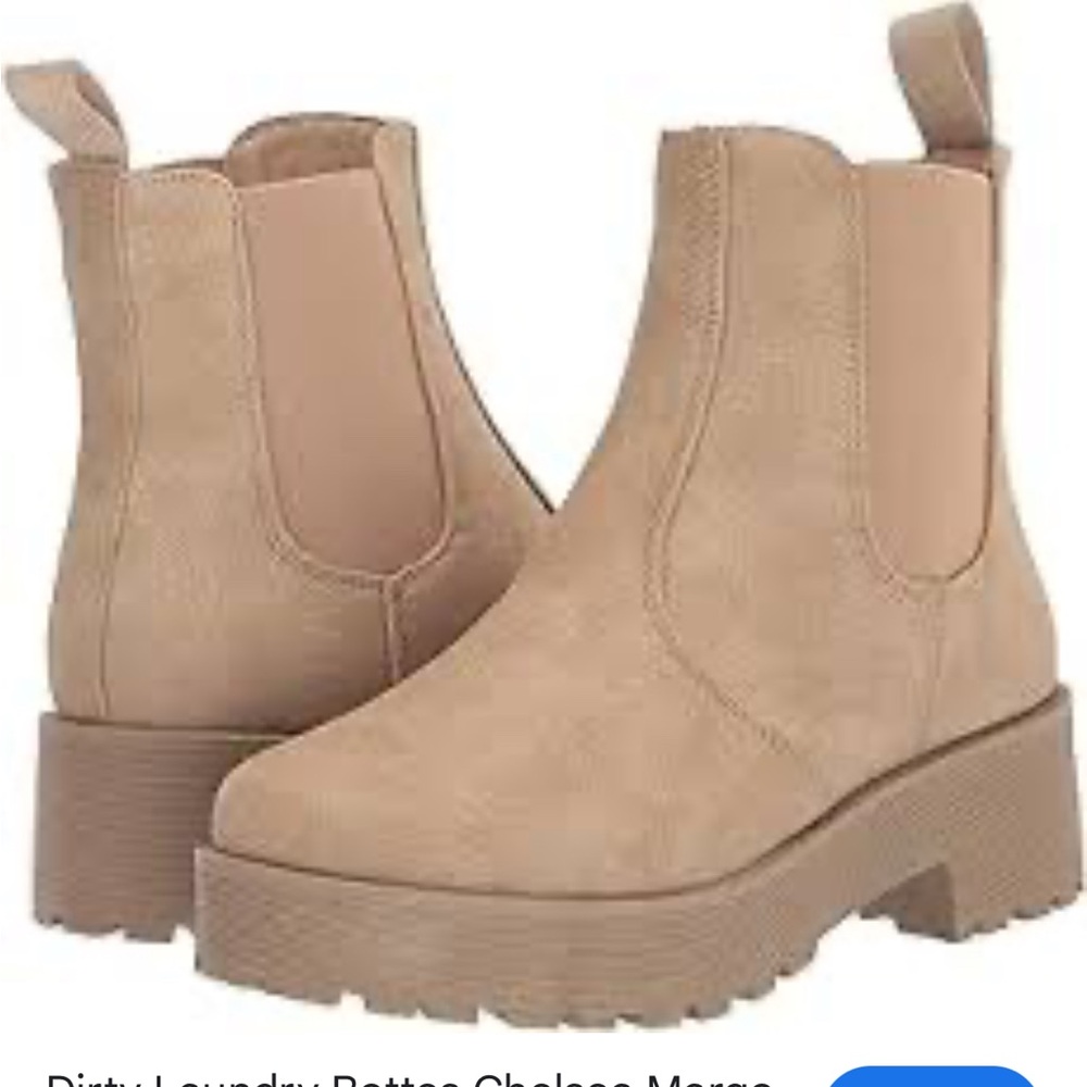 Chunky Chelsea Ankle Boots in Beige